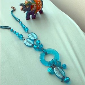 Blue long necklace